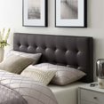 thumbnail image 5 of Tufted Headboard, Queen Size, Brown, Faux Vinyl Leather, Bedroom, Modern Contemporary HB34973, 5 of 5