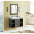 thumbnail image 2 of Bellaterra Home 37" Single wall mount vanity in Linen Gray finish top with Gray granite and round sink, 2 of 11