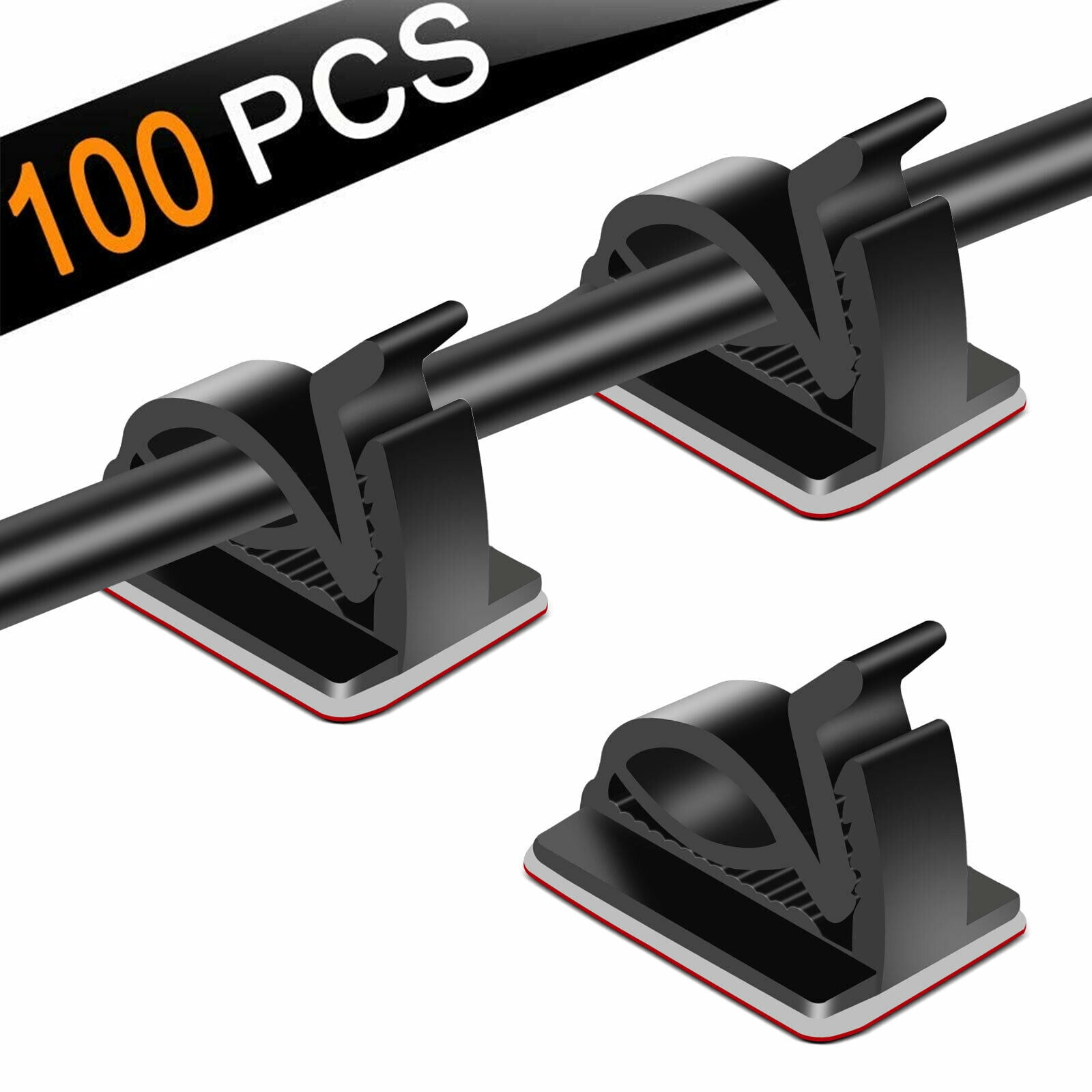 50 Pcs Cable Ties 80 Cable Cord Sleeves 30 Pcs Black Adhesive Clips for TV Computer Office Theater Cable Management 
