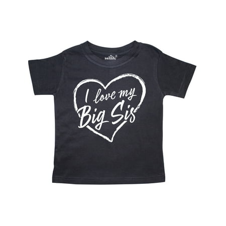 

Inktastic I Love My Big Sis in White Chalk Heart Gift Toddler Boy or Toddler Girl T-Shirt