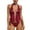 Red, variant on Women's Two-Piece Swimsuit Open Front Tankini Top with Side Tie Bottom 2-Piece Swimwear for Beach Red S