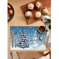 thumbnail image 2 of Ensemble de 6 Sets de table de Noël en Coton et Lin Carrés et Ronds, 2 of 5