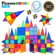 Picasso Tiles 100 Piece 3D Color Magnetic Building Block STEM Set