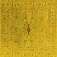 thumbnail image 1 of Ahgly Company Indoor Square Oriental Yellow Industrial Area Rugs, 3' Square, 1 of 4
