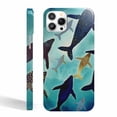 thumbnail image 1 of Tobelint Case for iphone 12 Pro Max,Sea Whales Pattern Case with Side Print,Slim Bumper Full Cover, 1 of 5