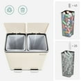 thumbnail image 6 of 16 Gallon Dual Trash Can, Rubbish Bin and 15 Trash Bags, Metal, Almond Color, 6 of 6