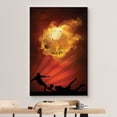 thumbnail image 3 of wall26 Canvas Print Wall Art Blazing Golden Soccer Ball Sports Athletes Photography Realism Contemporary Scenic Urban Multicolor Ultra for Living Room, Bedroom, Office - 12"x18", 3 of 5