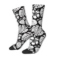 thumbnail image 1 of Balery Tropical Leaves Calcetas Largas con Estampado para Hombre y Mujer – Suaves y Transpirables, Talla Única (US 5-11), 1 of 6