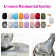 thumbnail image 3 of Universal Rainbow Cat Eye Gel Nail Polish Glitter 9D Holographic Laser Diamond Glitter Reflective Gel Nail Polish Magnetic Gel Polish with Magnetic Stick Table Nail Lamp, 3 of 9