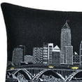thumbnail image 4 of 24" Black Cleveland Nighttime Skyline Lumbar Decorative Pillow, 4 of 6