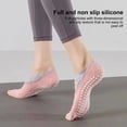 thumbnail image 2 of NUZYZ 1 Pair Yoga Boat Socks Anti-skid Silicone Grip Bottom Solid Color High Elasticity Sweat Absorption Adult Home Pilates Socks Dance Practice Socks, 2 of 8