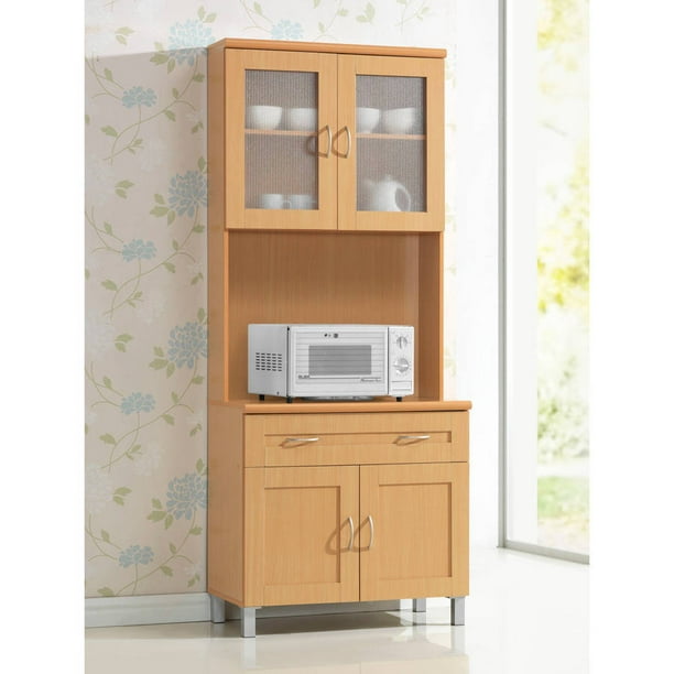 Hodedah Tall Free Standing Kitchen Beech