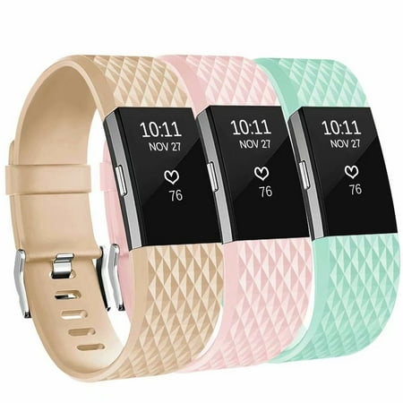 AdePoy Replacement Sport Strap Band Compatible for Fitbit Charge 2, Adjustable Accessory Sport Wristband 3 Pack Small Large Women Men