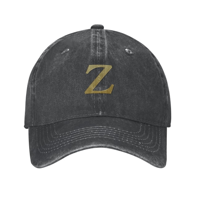 ZICANCN Casquette de Baseball Réglable Femmes, Alphabet Z Pattern Chapeaux pour Hommes Adulte Lavé Coton Denim Baseball Caps Mode, Noir