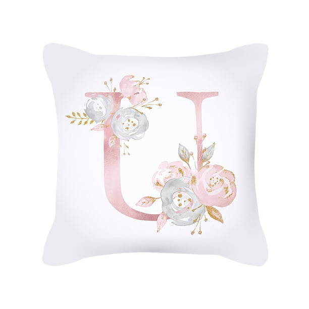 Funda de almohada con diseño de letras, funda de cojín para sofá o coche, almohada para decoración del hogar Wmkox8yii HFSH1165