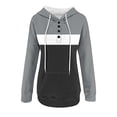 thumbnail image 4 of IROINNID Hoodie for Women Color Match Long Sleeve Pullover with Pocket Casual Fall Warm Loose Tops Stylish Hoodies,Gray, 4 of 5