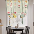 thumbnail image 3 of Green Spring Floral Balloon Curtains for Living Room/French Door, Colorful Summer Flowers Vintage Botanical Tie Up Curtains 63 Inch Length Energy Saving Kitchen Curtains Shades for Windows 42"x63", 3 of 8