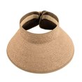 thumbnail image 2 of HONHUZH Summer Hats Womens Open Top Straw Sun Visor Hat Foldable Summer Beach Sun Cap, 2 of 6