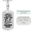 thumbnail image 2 of Dad Fishing Buddy Fishing Stainless Steel or 18k Gold Premium Swivel Dog Tag Keychain, 2 of 10