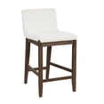 thumbnail image 5 of Nathan James Gracie Modern Counter Height Bar Stool with Back, Counter Stool Upholstered Chair with Natural Textured Linen and Brushed Wooden Legs, White/Dark Brown, , Set of 2, 5 of 5