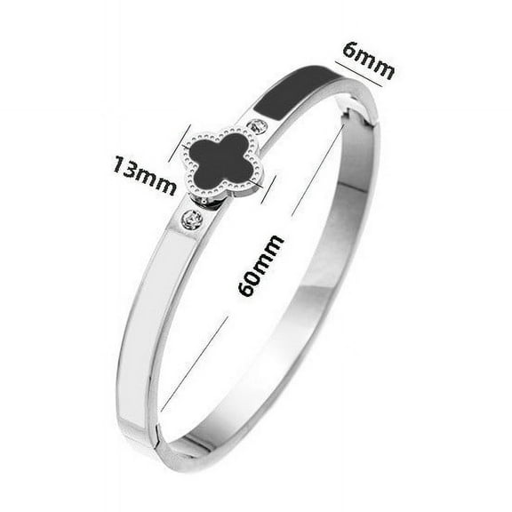 Fashion Unisex Stainless Steel Bracelet, 18K Gold Plated Four-Leaf Clover Open Bangle, Available in 18 Colors, Couples' Jewelry, Hypoallergenic, Ideal for Birthday, Anniversary, Valentine's Day Gifts