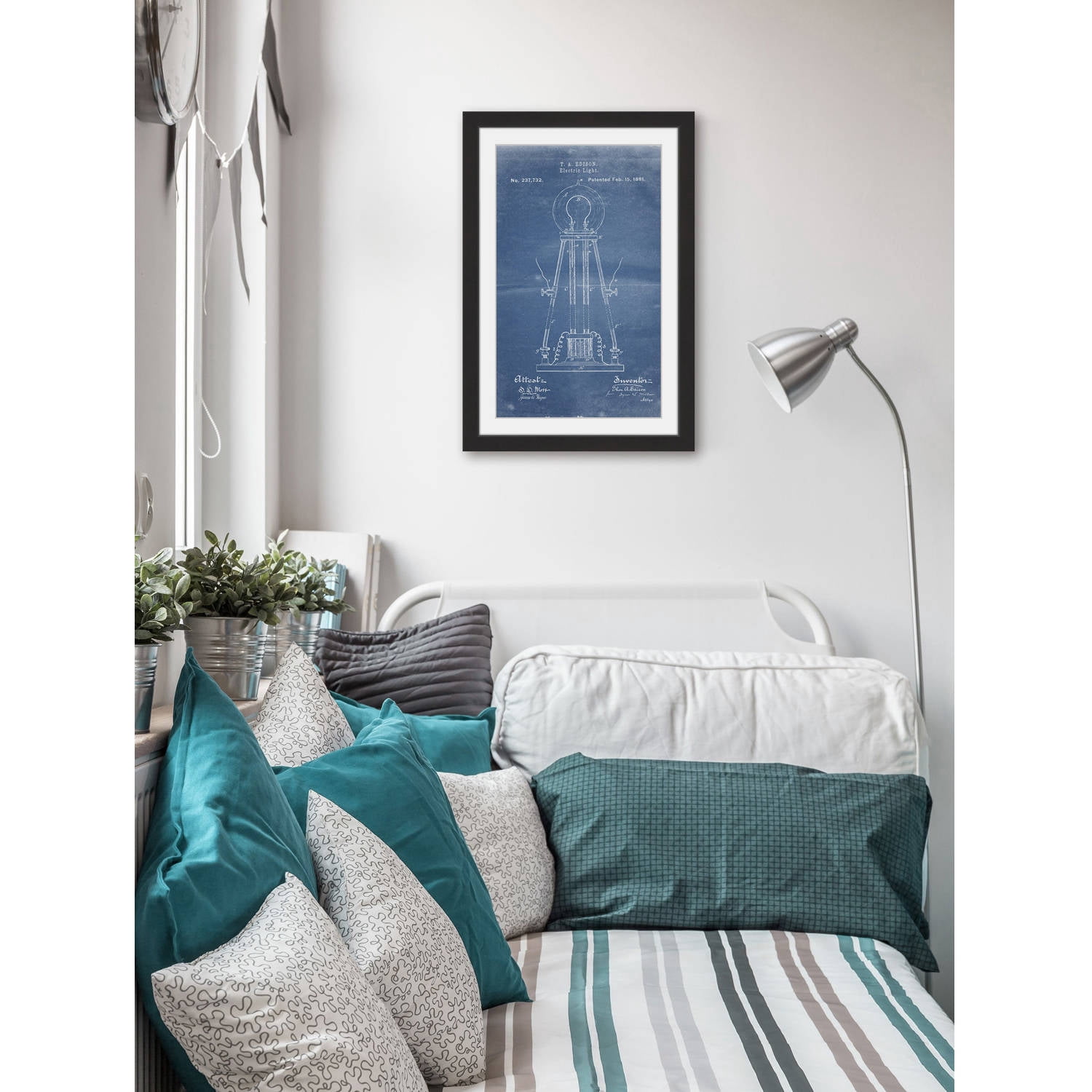 "Edison Light 1881 Blueprint" Framed Painting Print