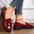 thumbnail image 4 of Miluxas Women's Patent Leather Loafers Flat Low Heel Slip On Pumps Round Toe Fashion Dress Uniform Work Shoes Red 7(38), 4 of 9
