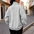 thumbnail image 6 of Horkkom Quarter Zip Pullover Women Long Sleeve Oversized Sweatshirt Casual Loose Sweatshirt with Pocket M, 6 of 9