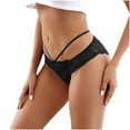 thumbnail image 2 of YWDJ Womens Underwear Cheeky Lace Lightweight G String No Show Sexy Lace Underwear Comfortable and Slim Hollowed Out Solid Panties Briefs Black L, 2 of 6