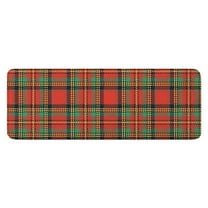 Red Green Checkerboard Checkered Pattern Kitchen Rug Mat,Kitchen Runner Rugs Non Skid Washable,Decorative Kitchen Floor Mats for Kitchen,Sink,Laundry,17"x47.2"