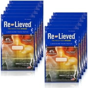 Re-Lieved 4% Lidocaine Maximum Strength Pain Relief Patches  Aluminum-Free, Water Resistant and USA Made  Superior Sticking Pain Patch That Quickly Relieves Back Pain and Muscle Pains  10 Pack