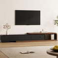 thumbnail image 6 of Blotout 81.6" Minimalist Extendable TV Stand for TVs up to 120", Wood Reversible Entertainment Center with 3 Drawers and Round Corner, Extendable TV Media Console for Living Room, Bedroom, 6 of 9