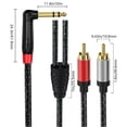 thumbnail image 4 of Heavy Duty 6.35mm TRSs Male to 2RCA Stereos Interconnects Cable L Shaped Connectors EMIs Shielding, 4 of 8