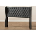 thumbnail image 5 of Baxton Studio Cadence Modern and Contemporary Dark Grey Fabric Button-Tufted Queen Size Winged Headboard, 5 of 6