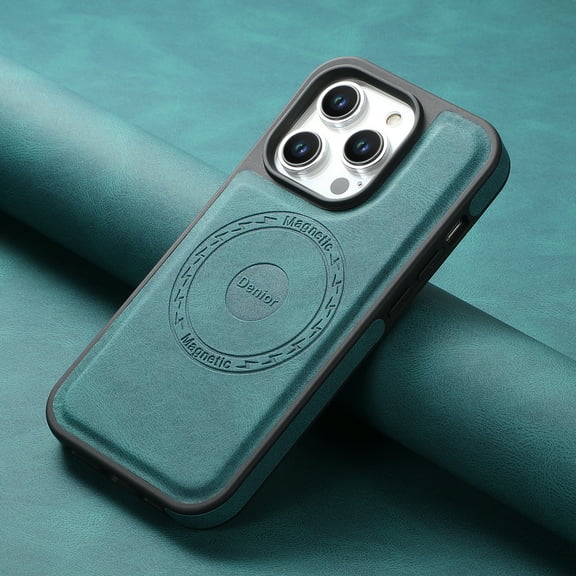 Dteck Phone Case for iPhone 15, Strong Magnet Compatible with Mag-Safe Accessory, Shockproof Vintage PU Leather Women Girs Non-Slip Grip Protective Cover, Blue