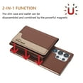 thumbnail image 2 of ELEHOLD Case for Samsung Galaxy S24 FE, 2-in-1 Magnetic Detachable Wallet Case, RFID Blocking PU Leather Flip Cover with Kickstand & Card Holder,Brown, 2 of 5