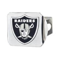 thumbnail image 2 of Fan Mat 22597 Trailer Hitch Cover  Fits 2 Inch Receiver; NFL Oakland Raiders Color Logo; Chrome Plated; Metal, 2 of 4