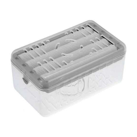 Unique Bargains Soap Dish Drain Multifunctional Soap Cleaning Storage Foaming Box Gray