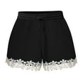 thumbnail image 1 of Timegard Womens Plus Size Shorts Elastic High Waisted Drawstring Lace Ruffle Summer Casual Loose Shorts, 1 of 5