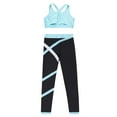 thumbnail image 4 of inhzoy Kids Girls 2PCs Gymnastic Pant Suit Racer Back Crop Top with Leggings Light Blue 16, 4 of 6
