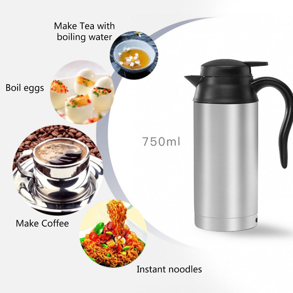 YIGSECU Car Electric Tea Kettle Car Water Heater for Hot Water Tea Coffee Making 12V/24V