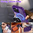 thumbnail image 6 of CASEFIV for iPhone 14 Pro Case,with Magnetic Invisible Stand [Military Drop Protection] [Compatible with MagSafe] Shockproof Slim Anti-Slip with 2 Screen Protector+ 2 Lens Protector,Deep Purple, 6 of 8