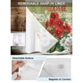 thumbnail image 3 of No Hook Shower Curtain with Snap in Liner Retro Shower Curtain -Fabric Waterproof Inner Liner, Welcome Red White Watercolor Flowers Flora Shower Curtains Washable 72"x78", 3 of 9