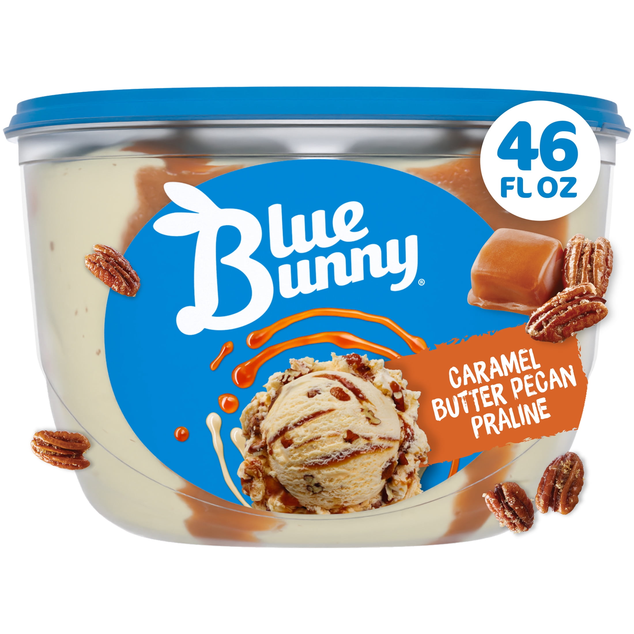 Blue Bunny Caramel Butter Pecan Praline Premium Frozen Dessert, 46 fl oz