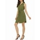 thumbnail image 4 of Vestido de camisa de mezclilla sin mangas con cuello y botones para mujer, con cinturón en la cintura, color verde militar, talla XL, 4 of 6
