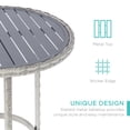 thumbnail image 5 of Best Choice Products 3-Piece Outdoor Wicker Patio Bar Table Bistro Set w/ Barstools, Steel Frame - Gray/Blue, 5 of 8
