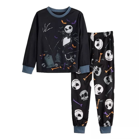 Nightmare Before Christmas Jack Skellington Kids Soft Polyester Pajama Set, Size 4