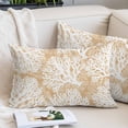 thumbnail image 2 of Beige Coral Coastal Throw Pillow Cover 16 x 24 Inch Decorative Pillow Cover Summer Nautical Ocean Beach Lumbar Pillowcase Seasonal Rectangle Cushion Case for Couch Sofa Bed Living Room, 2 of 9