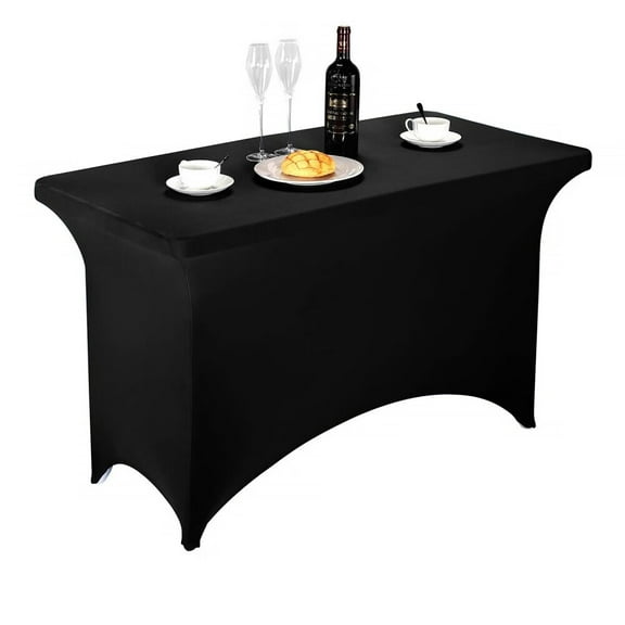 Spandex Fitted Stretch Table Cover for 6 ft or 4ft or 8ft Folding Table,Rectangular Cocktail Tablecloth,Perfect for Party or Banquet