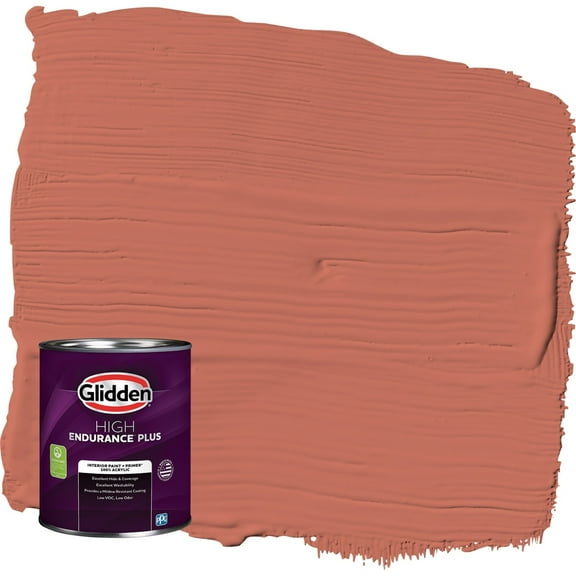 Glidden HEP Cajun Spice / Orange Flat Interior Paint with Primer, 1 Quart